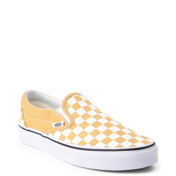 Checkered vans yellow and white Clearance